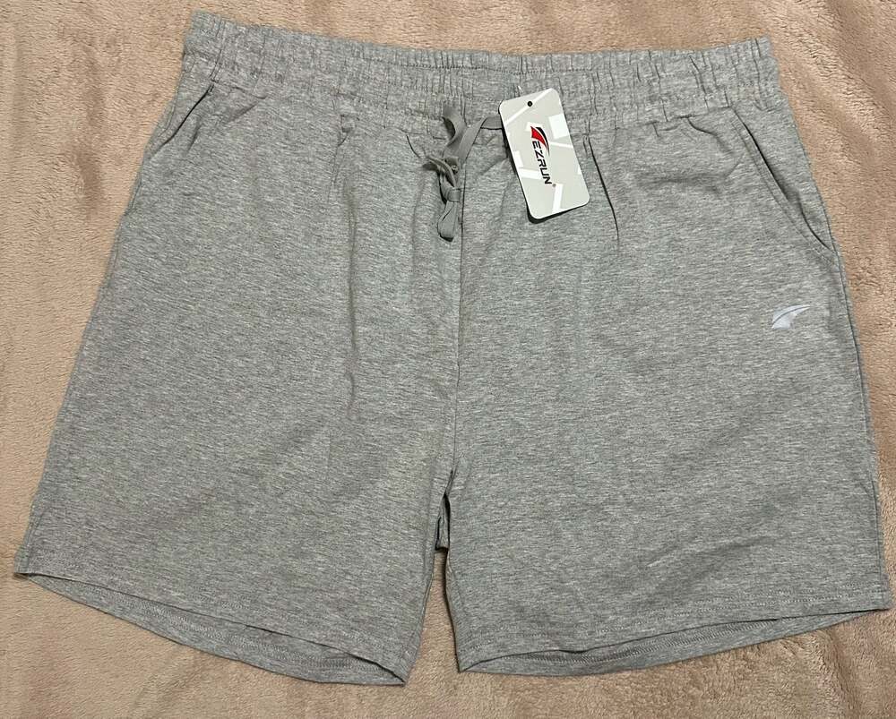 NWT - Ezrun Men's Cotton Lounge Shorts Grey XXL